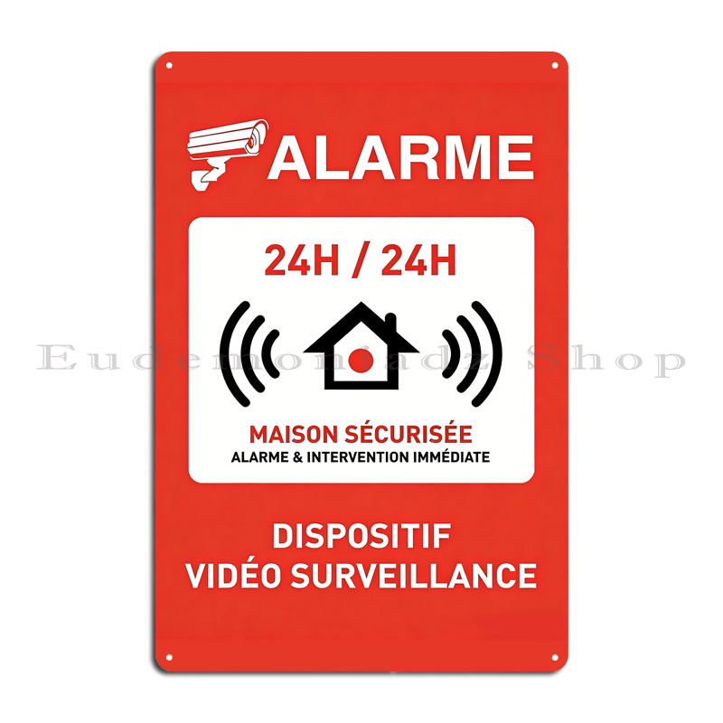 Retro Metalowy Znak Alarmowy 2 – Home Security Alarm System recenzja i cena