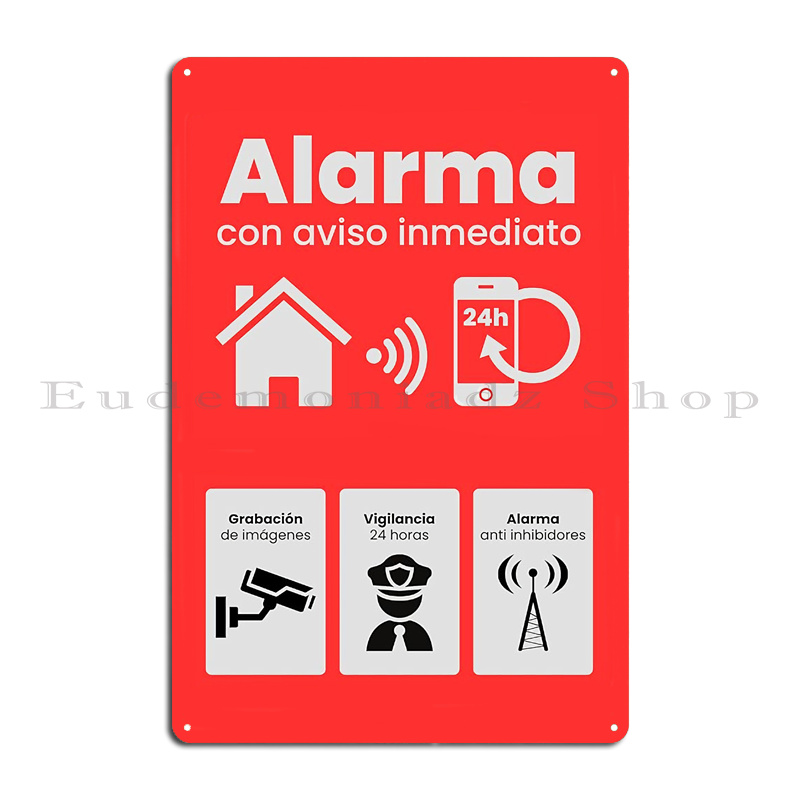 Retro Metalowy Znak Alarmowy 2 – Home Security Alarm System recenzja i cena