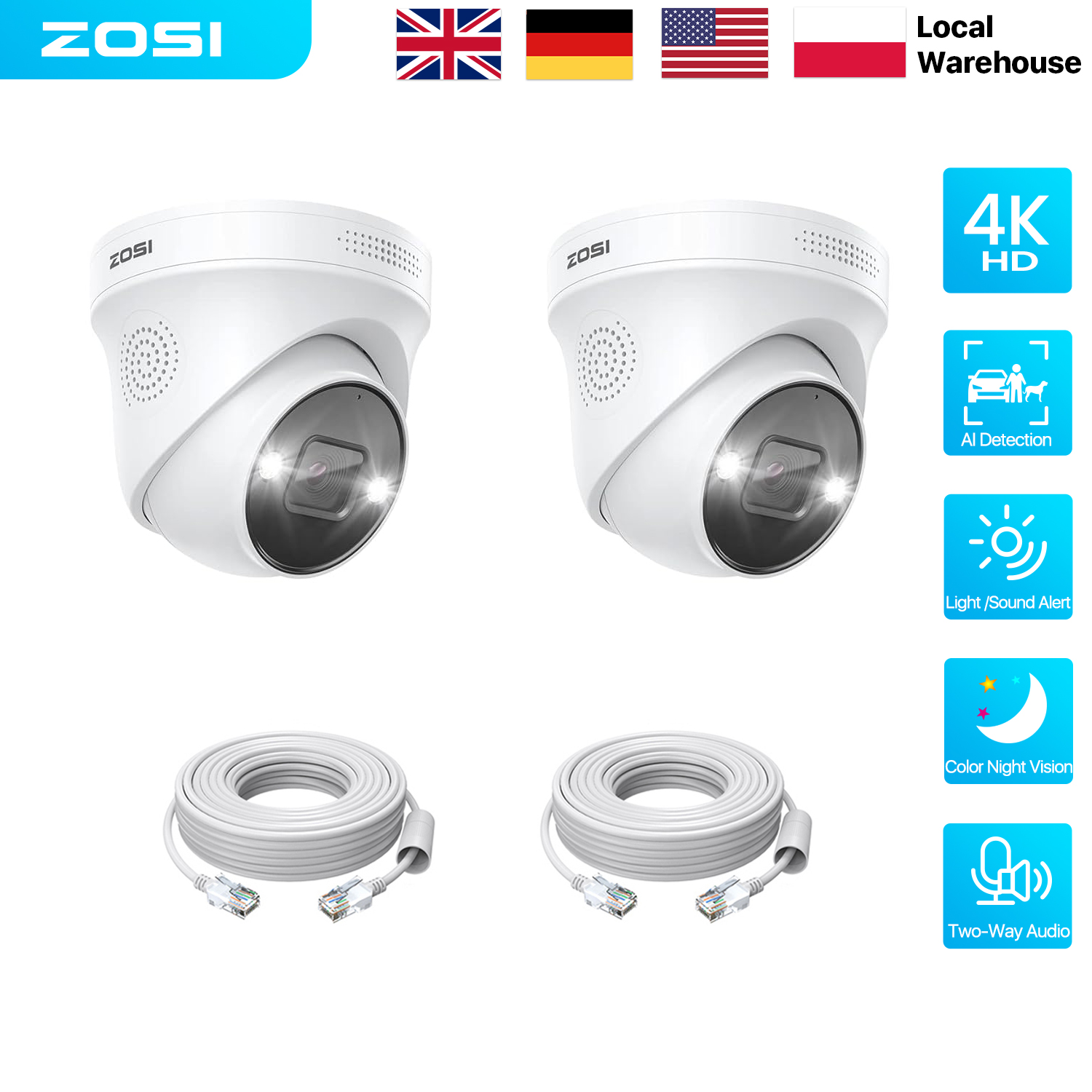 ZOSI 8MP 5MP PoE Zestaw kamer  – Home Security Ai recenzja i cena