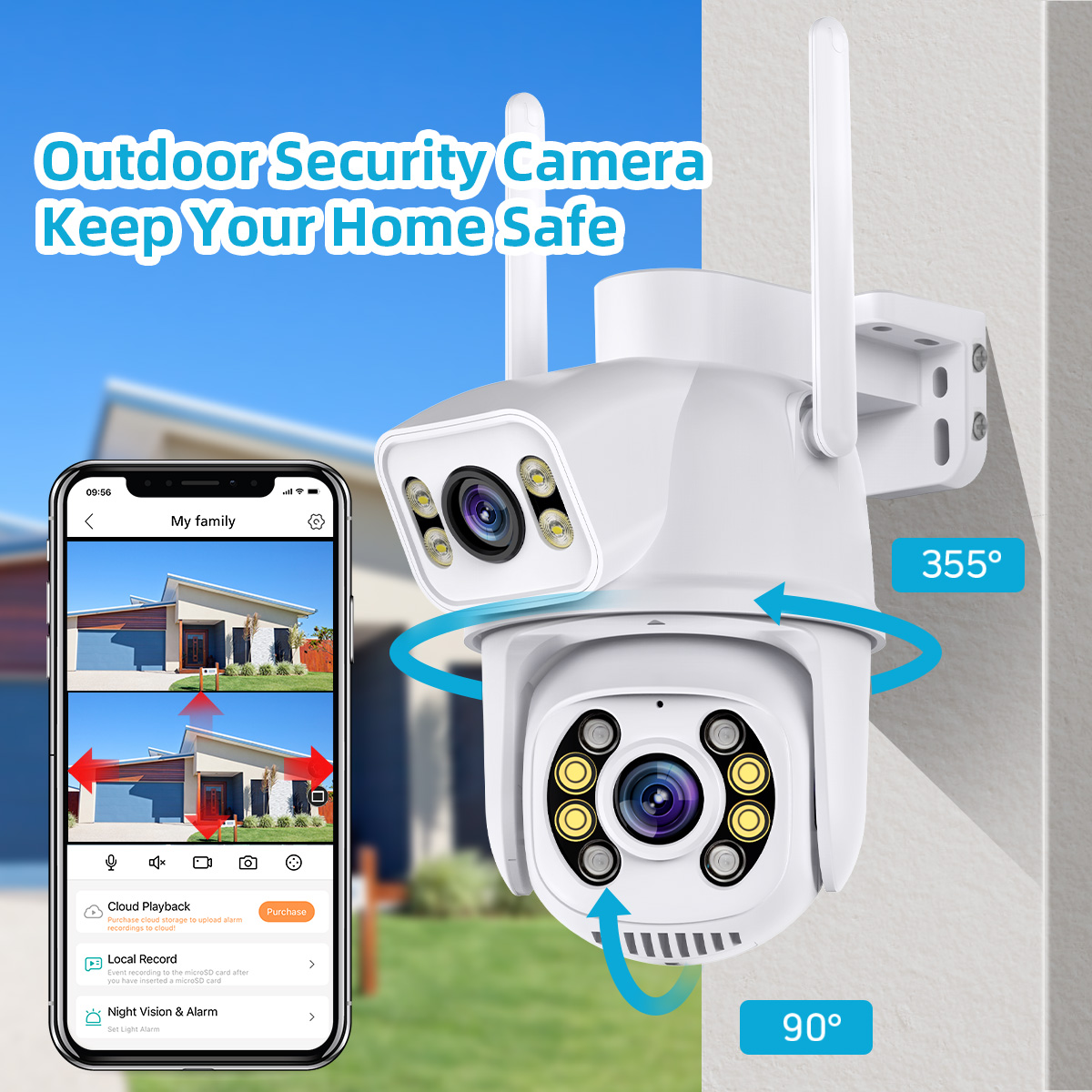 4K 8MP HD podwójny obiektyw ze – Home Yard Security Cameras recenzja i cena
