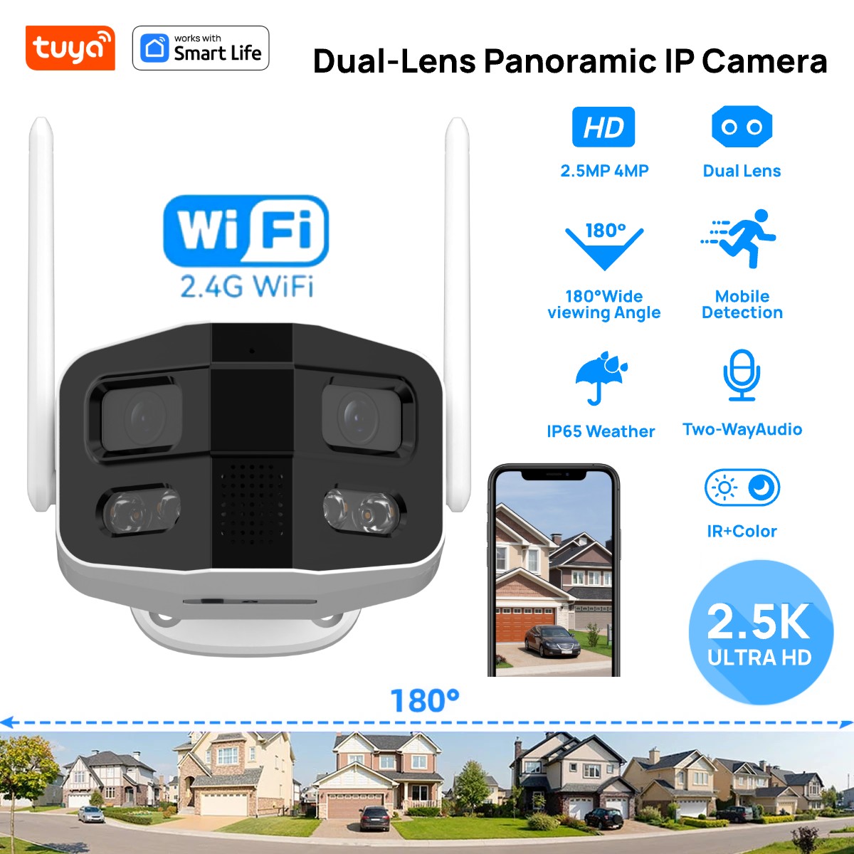 Tuya Smart 4MP 2.5K Dual-Lens  – Home Security Camera Xiaomi recenzja i cena